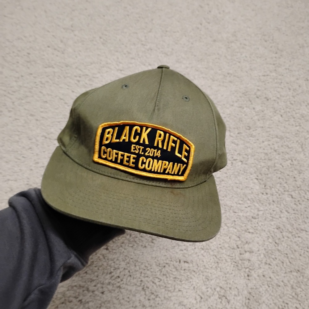 Black Rifle Coffee Company Hat Cap Mens Snap Back Green Workwear Chore Gun Logo